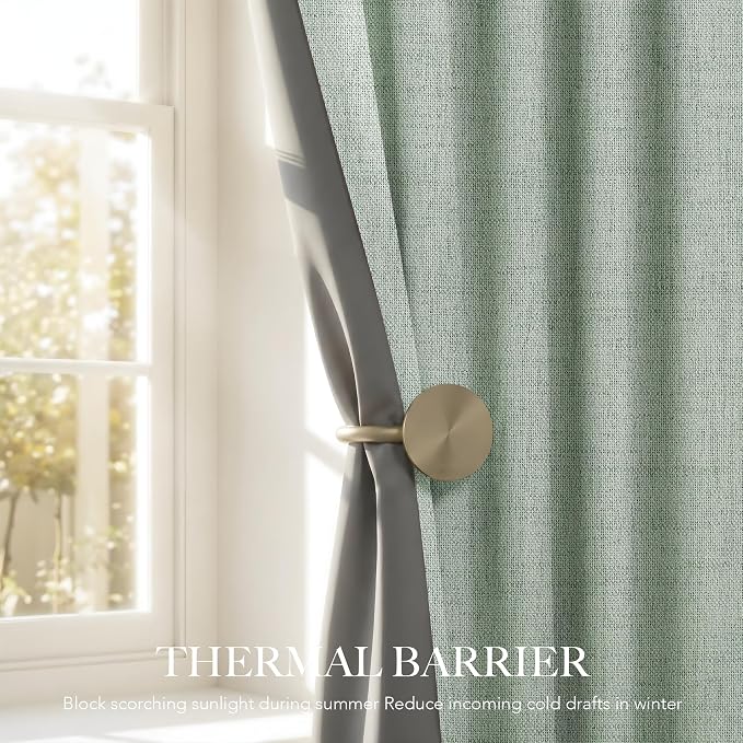 RYB HOME Sage Green 100% Blackout Curtains 84 Inch - Image 5