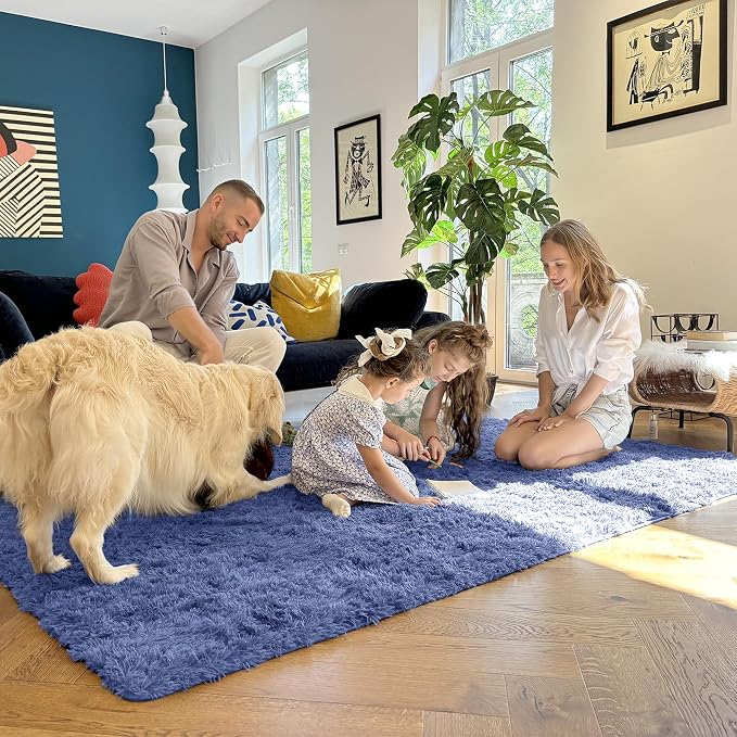 OLANLY 3x5 Machine Washable Small Bedside Rug, Soft Fluffy Shaggy Rugs - Image 7