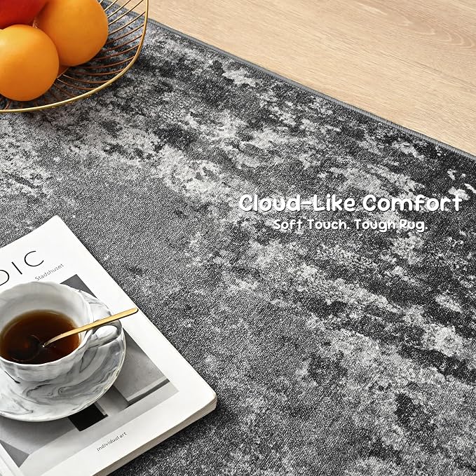 3x10 Black Rug Runners for Hallways Kitchen Runner Rug Non Slip Washable Black - Image 6
