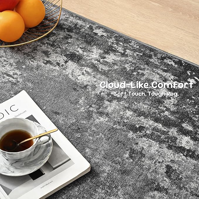 3x12 Black Rug Runners for Hallways Kitchen Runner Rug Non Slip Washable Black - Image 6