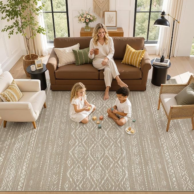 Nakagishi Area Rug Living Room Rugs: 10x12 Large Soft Machine Washable Boho - Image 8