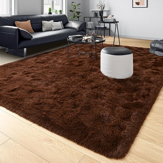 9x12 Brown Area Rugs for Living Room Bedroom, Soft Fluffy Plush Shaggy Girls - Image 8