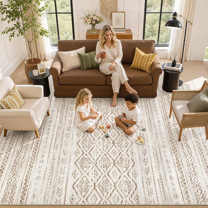 Nakagishi Area Rug Living Room Rugs: 10x14 Large Soft Machine Washable Boho - Image 8