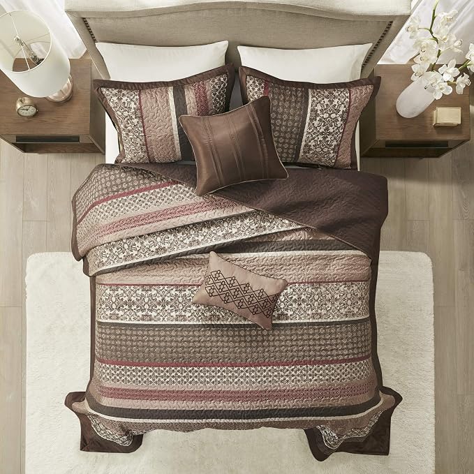 Madison Park King Quilt Bedding Set, Reversible Quilted Bedspread Set, - Image 4