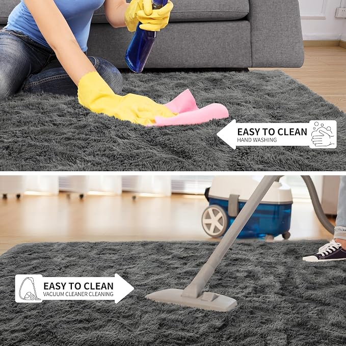 Soft Fluffy Rugs for Living Room, 5x8 Shaggy Area Rug for Bedroom, Modern Shag - Image 6
