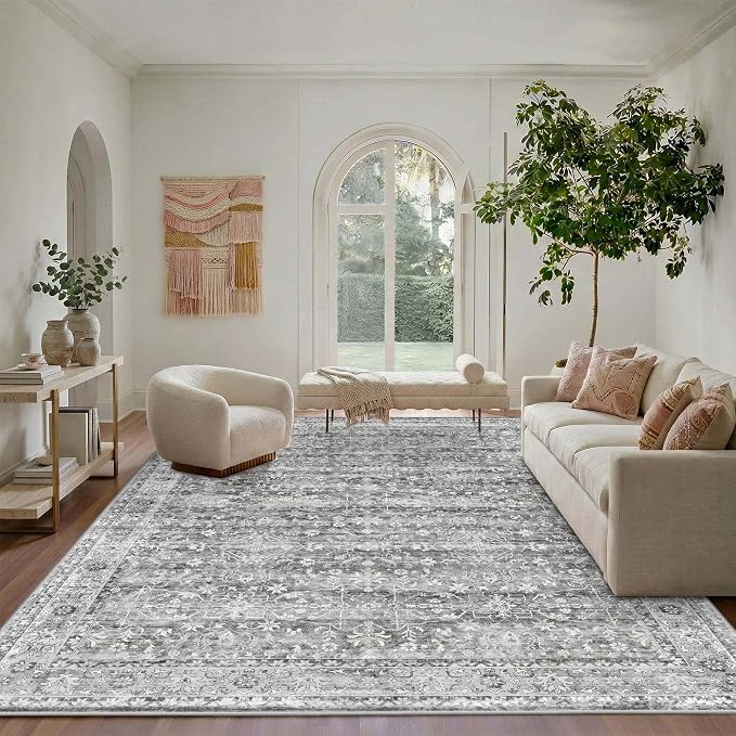 Latte&Fog 8x10 Area Rugs for Living Room Netural Washable Large Grey Rugs | for by LatteFog