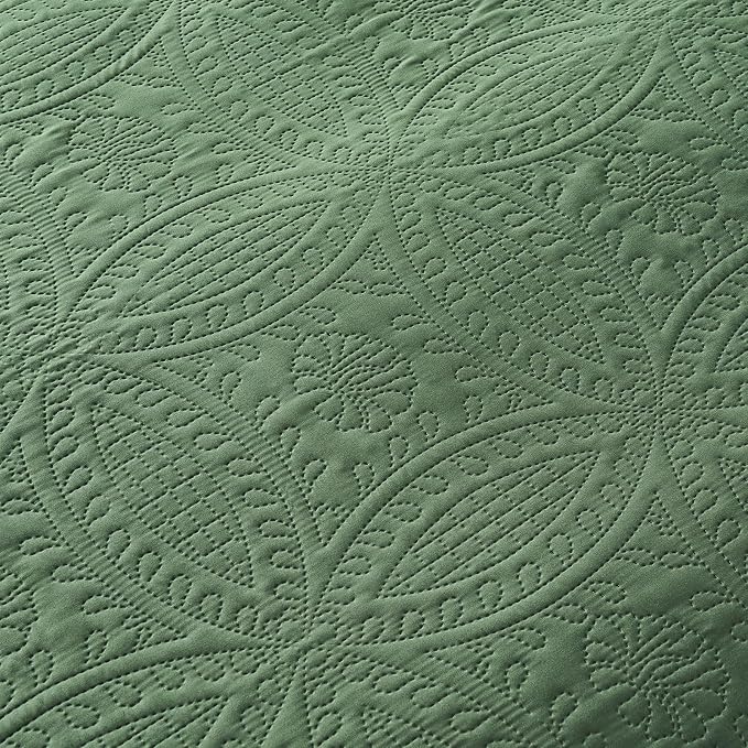 akkialla Queen Quilt Bedding Set, Olive Green Ultrasonic Full/Queen Quilt Set - Image 7