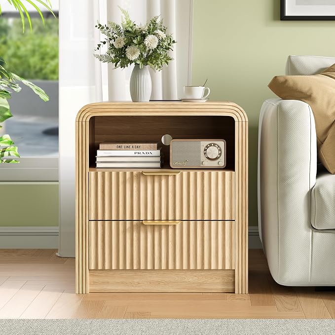 Decofy Fluted Nightstand Set of 2 - Image 6