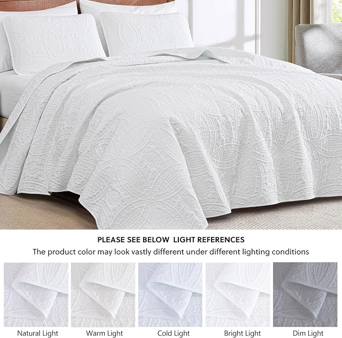 Chezmoi Collection 3 Piece 118 by 106" Austin Oversized Bedspread Coverlet Set - Image 5