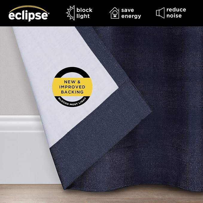 Eclipse Kendall Textured Blackout Rod Pocket Curtain - Image 3