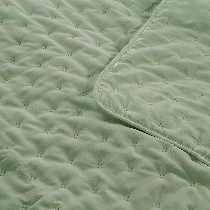 ROARINGWILD Sage Green Oversized King Size Quilt Bedding Set, California Cal - Image 8