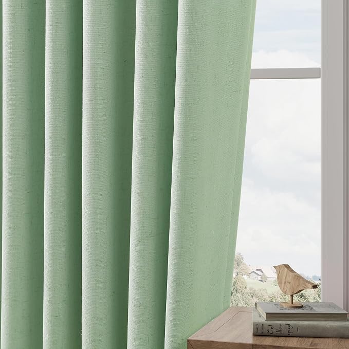 Joywell 100% Blackout Linen Curtains 84 Inch Long - Image 7