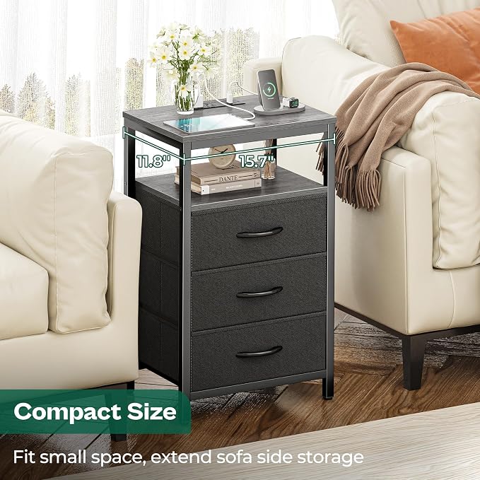 Huuger Nightstands Set of 2, Nightstand - Image 3