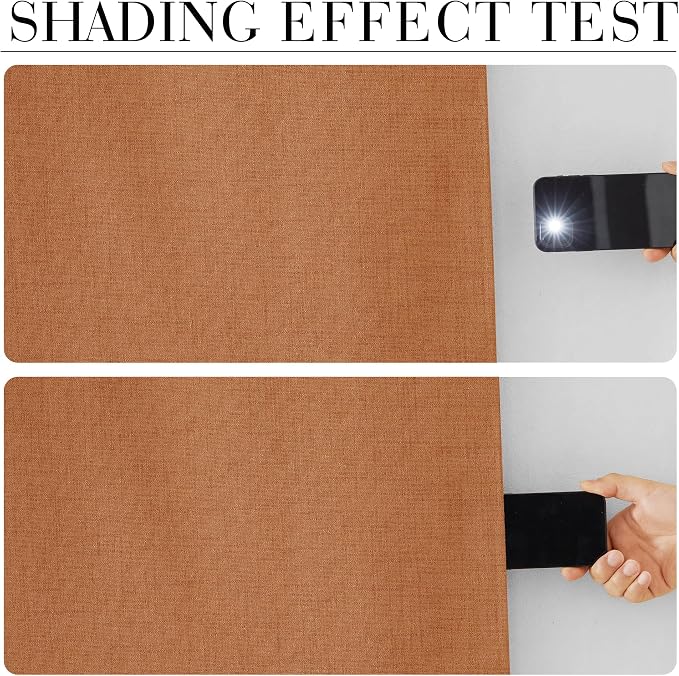 RYB HOME Burnt Orange Total Blackout Curtains 96 Inch Long - Image 4