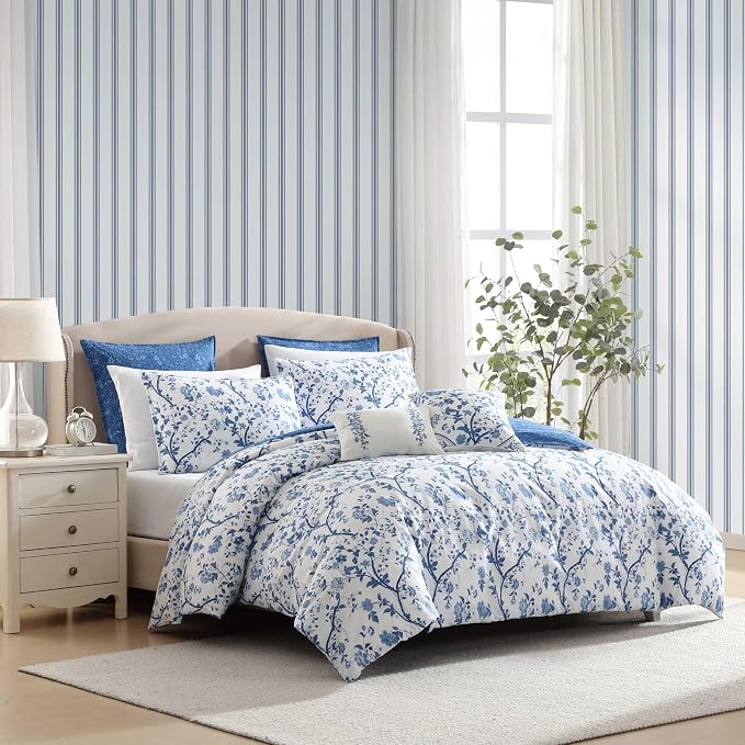 Laura Ashley - King Comforter Set, Reversible Cotton Bedding, Includes Matching - Image 6
