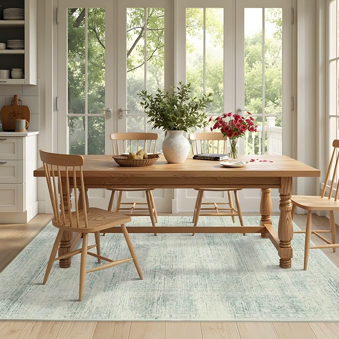 Latte&Fog 5x7 Area Rugs for Living Room, Washable Green Rugs for Bedroom | Non - Image 5