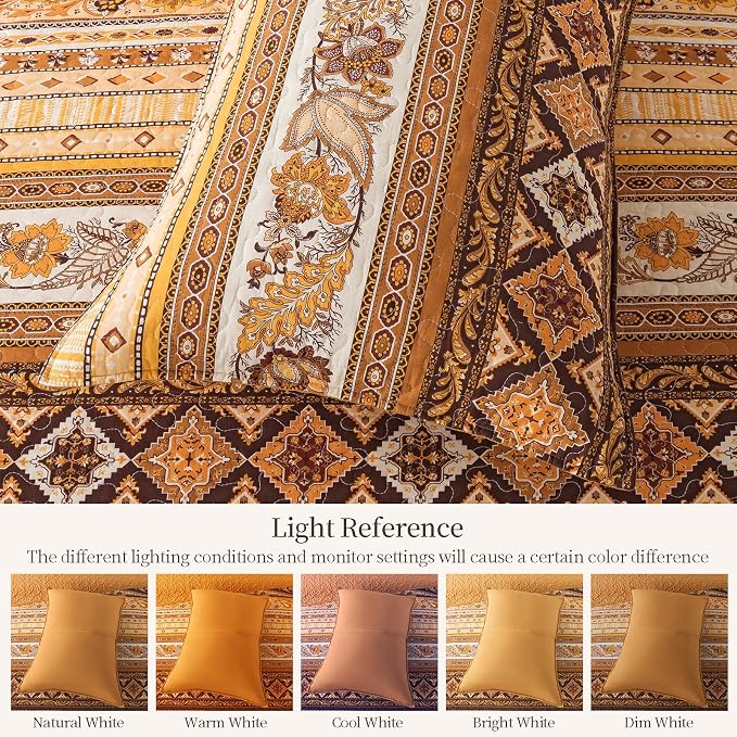 VAPUTAR 100% Cotton Face Bedspreads Queen Size, Exquisite Queen Quilt Sets | - Image 5