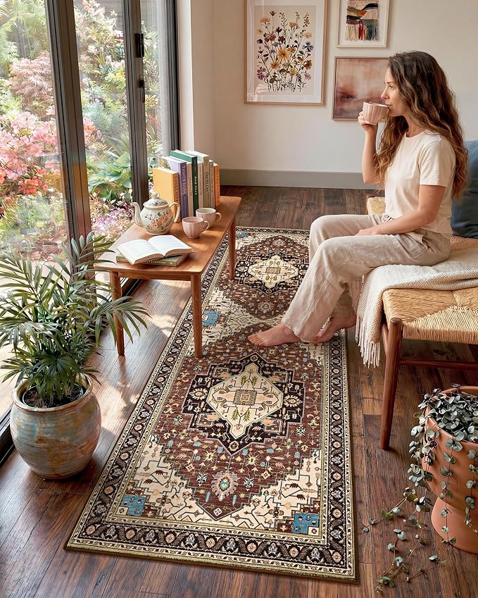 Macgace Washable Vintage Area Rug - Image 3