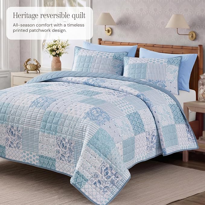 Twin/Twin XL Quilt Set-2 Pieces Soft Bedding Floral Patchwork Coverlet | All - Image 2