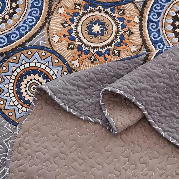 3 Pieces Full/Queen Size Quilt Set Lightweight Summer Bedspread 90''x98'' Soft - Image 5