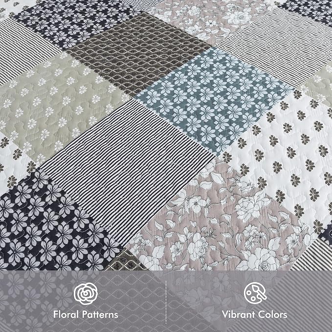 Etwel Lightweight Patchwork Queen Size Quilt Set - Image 3