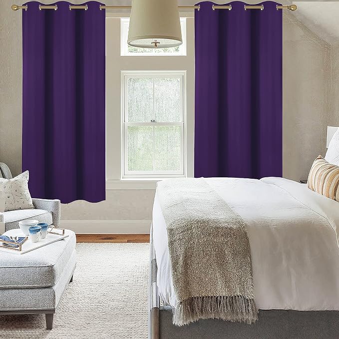 Diraysid Purple Grommet Blackout Curtains - Image 7