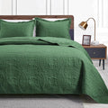Love's cabin King Size Quilt Set Dark Green Bedspreads by Lovescabin