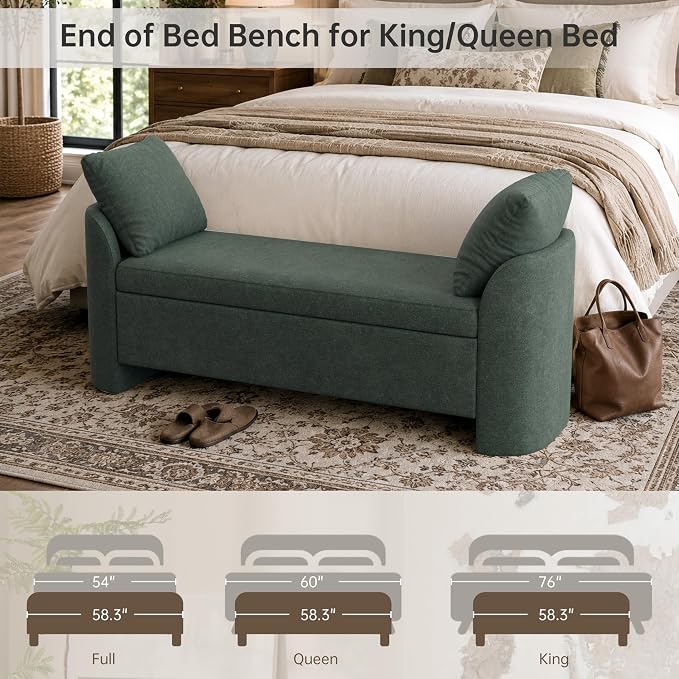Usaint 58.3" Upholstered Storage Ottoman Bench - Image 5