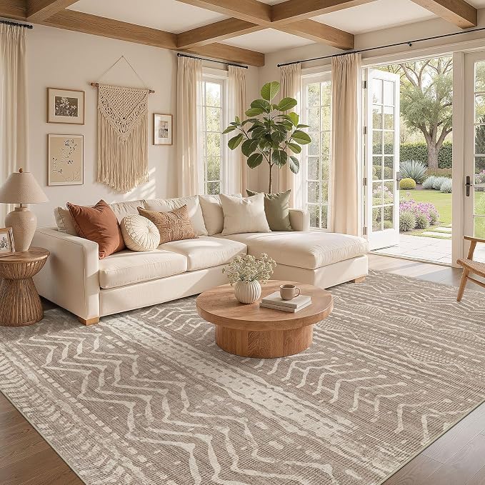 Nakagishi Area Rug Living Room Rugs: 11x14 Large Soft Machine Washable Boho - Image 2