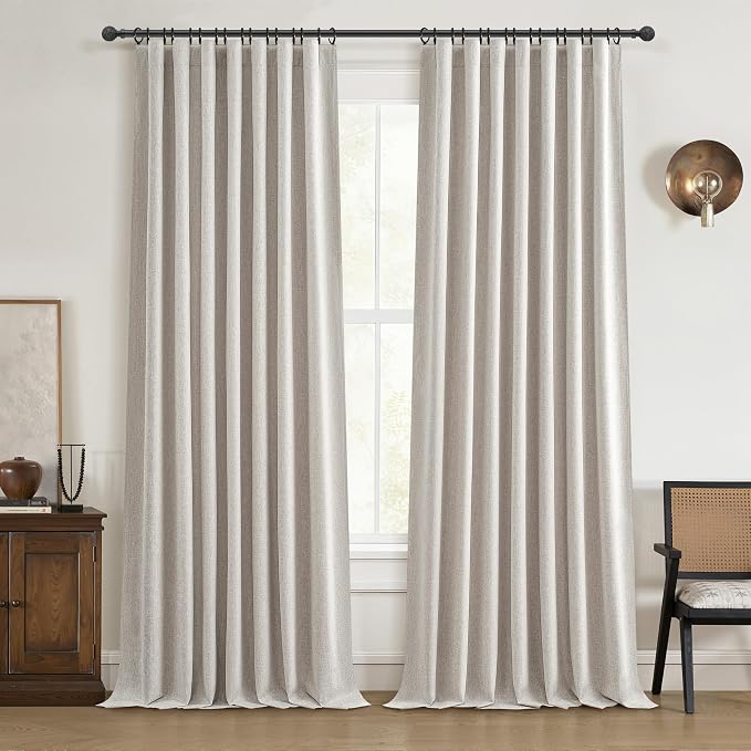 QJmydeco 108 Inch Curtains 2 Panel Set Burg Modern Decorative Dark Out Curtains by QJMYDECO