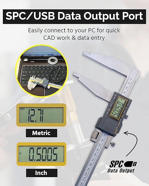 iGAGING Absolute Origin Heavy Duty 24" Digital Caliper, IP54 Electronic, SPC/USB Output Port, Inch & Metric Modes, Case, Manual, Battery