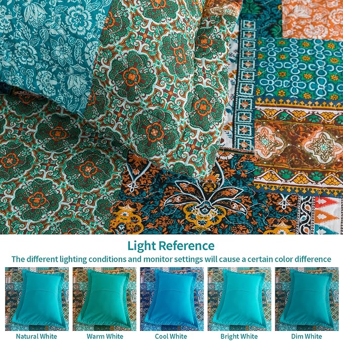 VAPUTAR 100% Cotton Face King Quilt Size, Floral Patchwork King Bedspread | - Image 5