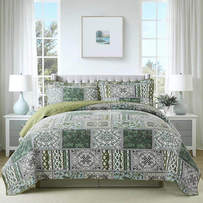 Etwel Cotton Patchwork King Size Quilt Set by Unknown
