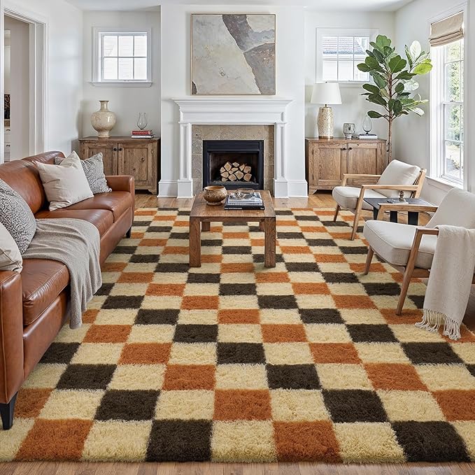 Soft Shag Rug 6x9 for Living Room High Pile Non-Slip Fluffy Carpet | Machine by PureCozy