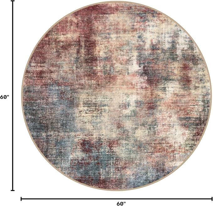 Round Area Rug 5 Ft Circle Entryway Rugs Round Washable Door Mat Indoor Entrance - Image 2