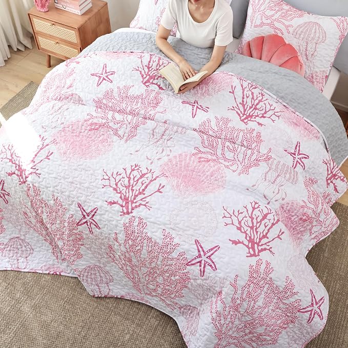 weigelia Coastal Quilt King Size, Soft Lightweight Microfiber, Machine Washable - Image 3