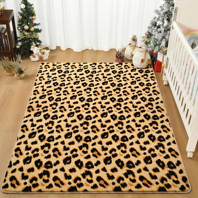Soft Leopard Rugs for Bedroom Living Room, 3x5 Cheetah Print Rug | Fluffy - Image 8
