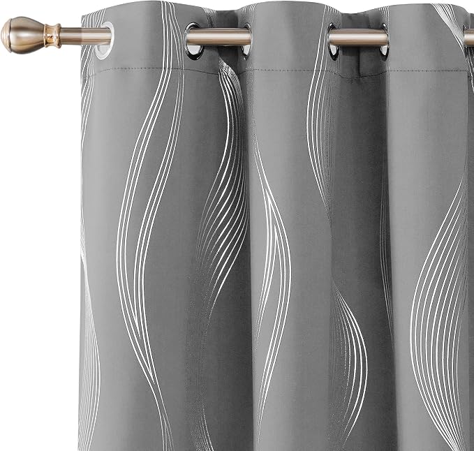 Deconovo Curtains for Living Room, Pattern Blackout Curtains 63 Inches Long | by Unknown