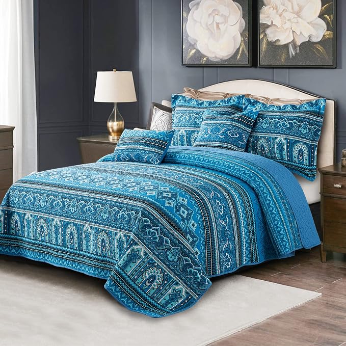 BEDIFANY Cotton Quilt King Size Sets, Soft Quilted King Bedspread | Lightweight - Image 5