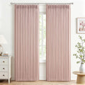 Blush Pink Double Layer Linen Pinch Pleated Curtains 90 Inches Long by PleatedDrapes