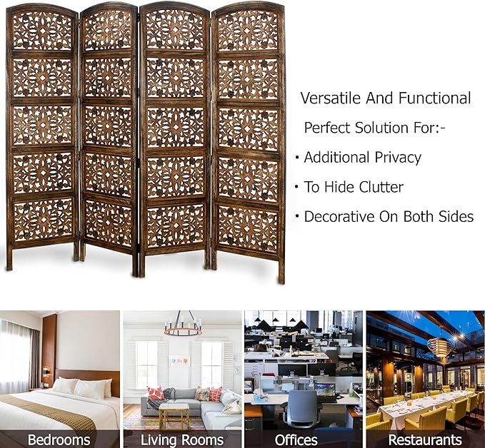 COTTON CRAFT Room Divider Wood Screen - Image 6