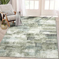 5x7 Area Rugs - Ultra-Thin Washable Rug with Non-Slip Backing, Ideal for Living Room, Bedroom, Kitchen Floor Carpet - Modern Abstract Style, Easy Clean, Durable, Low Pile Green