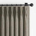 Blackout Double Layer Thick Linen Sepia Ebony Curtains 84 Inches Long by PleatedDrapes