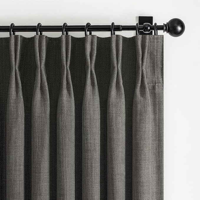 Dark Grey Blackout 84 Inch Curtains by PleatedDrapes