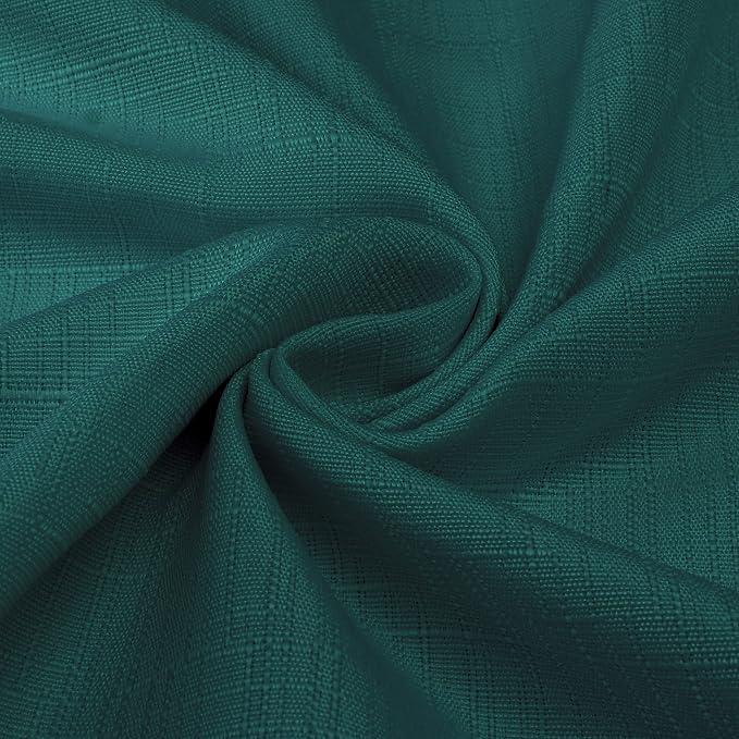 Diraysid 100% Blackout Curtains Sea Teal Linen Curtains - Image 8