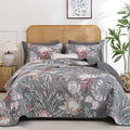 Dintszyayue Quilt Queen Size Grey, Soft Microfiber Lightweight Farmhouse Bed by Dintszyayue