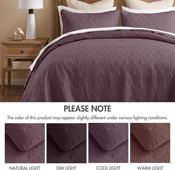 Madison Park King Quilt Bedding Set, Cottage-Inspired Damask, Classic Stitch - Image 8