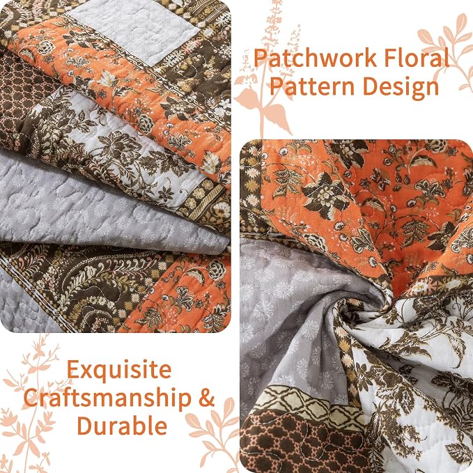 VAPUTAR Quilts Queen Size Fall, 100% Cotton Face Quilted Bedspread Coverlet | - Image 4