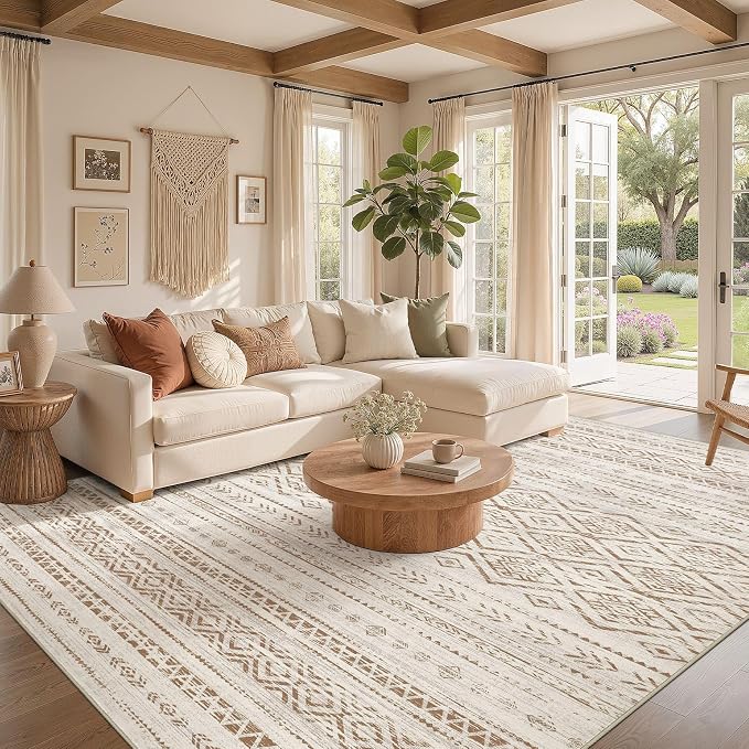 Nakagishi Area Rug Living Room Rugs: 5x7 Large Soft Machine Washable Boho - Image 2