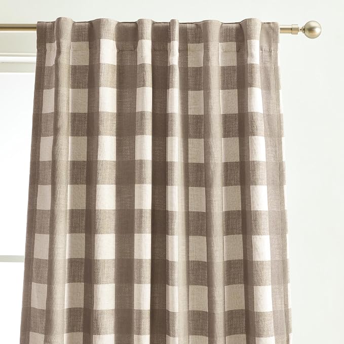 Grainger Rod Pocket Back Tab Window Curtain Panel, Espresso - Image 2